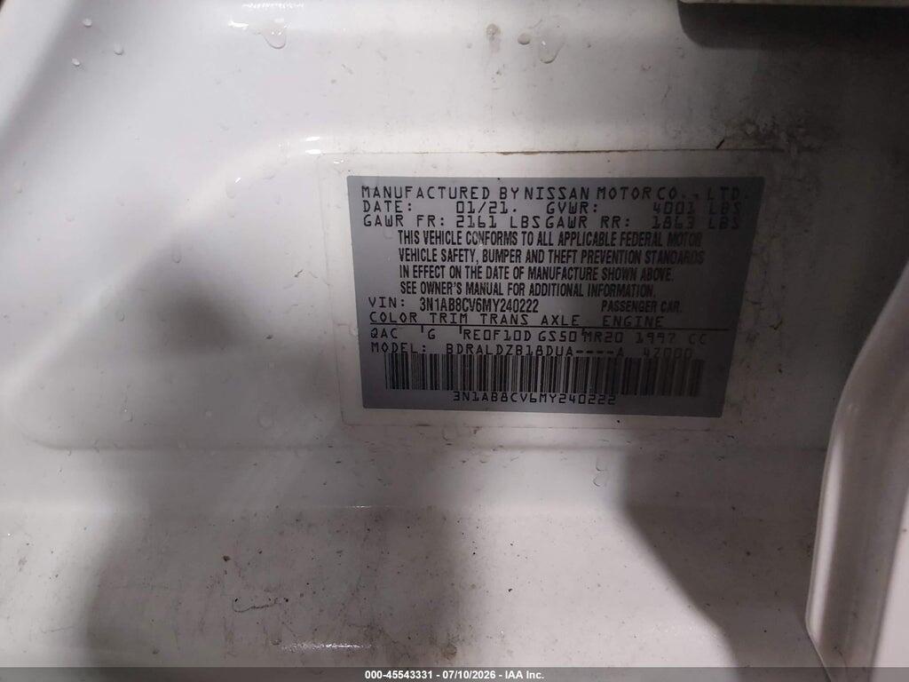 3N1AB8CV6MY240222 2021 NISSAN SENTRA photo no. 9