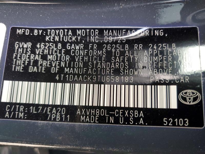 4T1DAACK9TU658183 2026 TOYOTA CAMRY photo no. 12