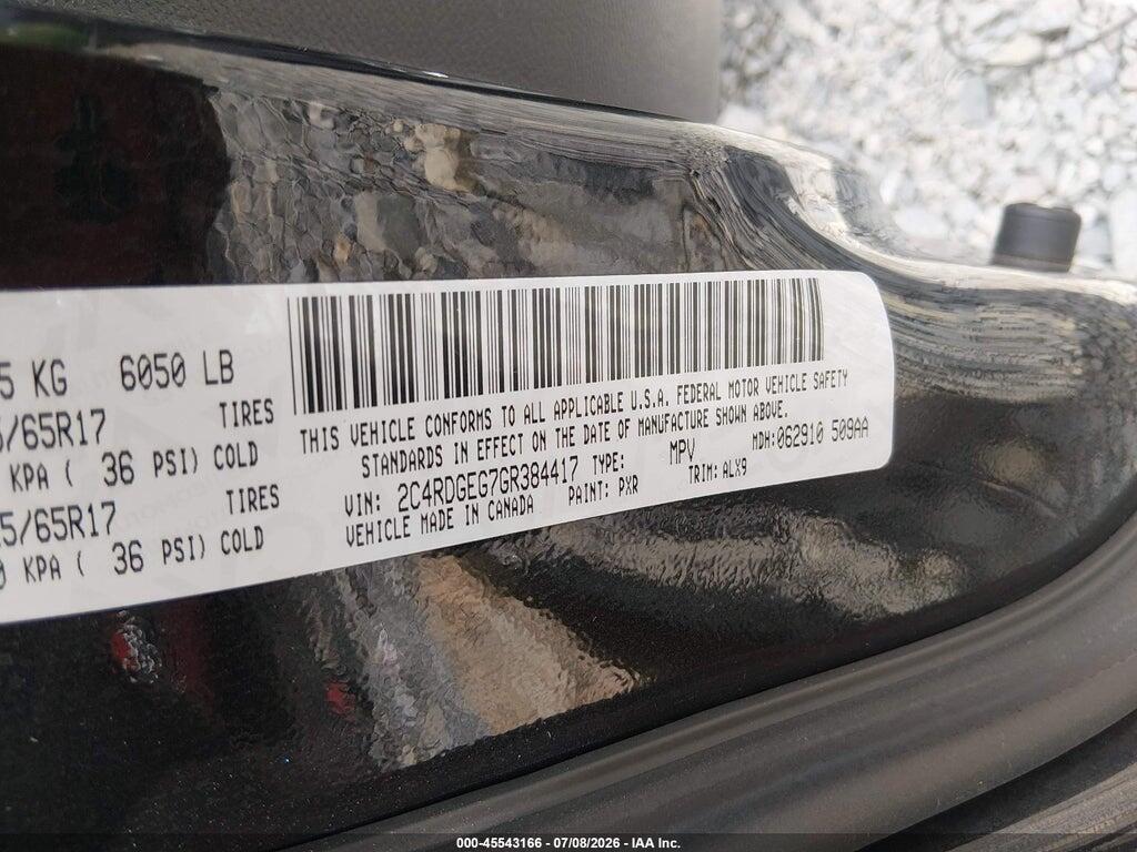 2C4RDGEG7GR384417 2016 DODGE GRAND CARAVAN photo no. 9