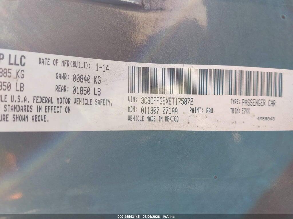 3C3CFFGEXET175872 2014 FIAT 500E photo no. 9