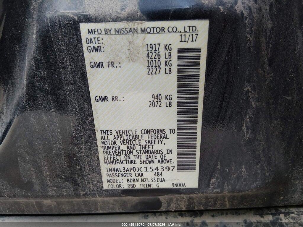 1N4AL3AP0JC154397 2018 NISSAN ALTIMA photo no. 9