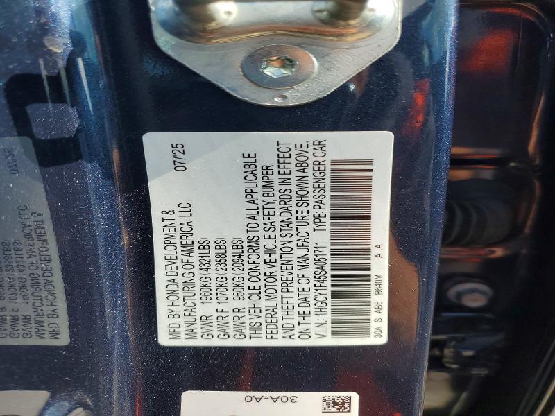 1HGCY1F45SA051711 2025 HONDA ACCORD photo no. 12