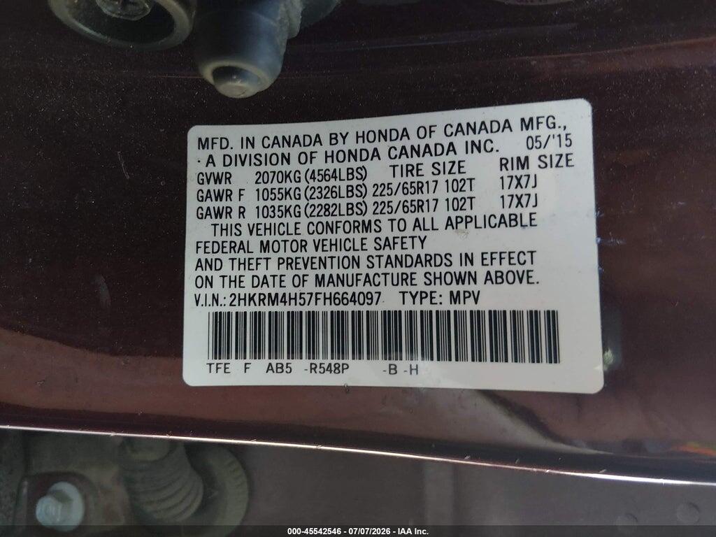 2HKRM4H57FH664097 2015 HONDA CR-V photo no. 9