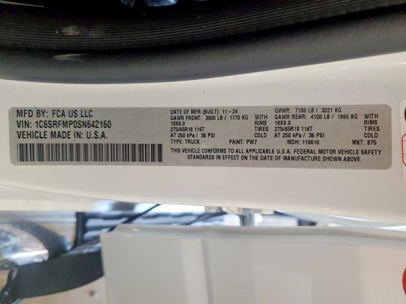 1C6SRFMP0SN642160 2025 RAM 1500 photo no. 12