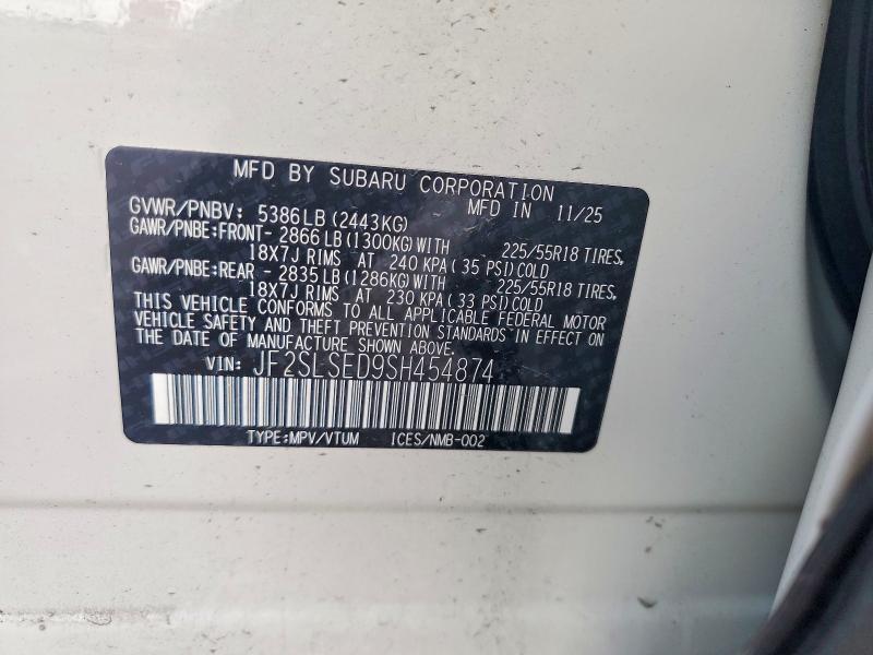 JF2SLSED9SH454874 2025 SUBARU FORESTER photo no. 12