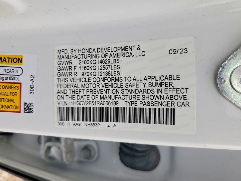 2024 HONDA ACCORD HYBRID SPORT — Фото 12 из 12