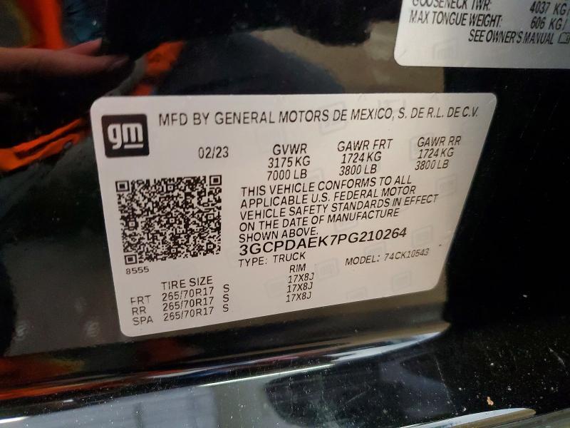 3GCPDAEK7PG210264 2023 CHEVROLET SILVERADO photo no. 12
