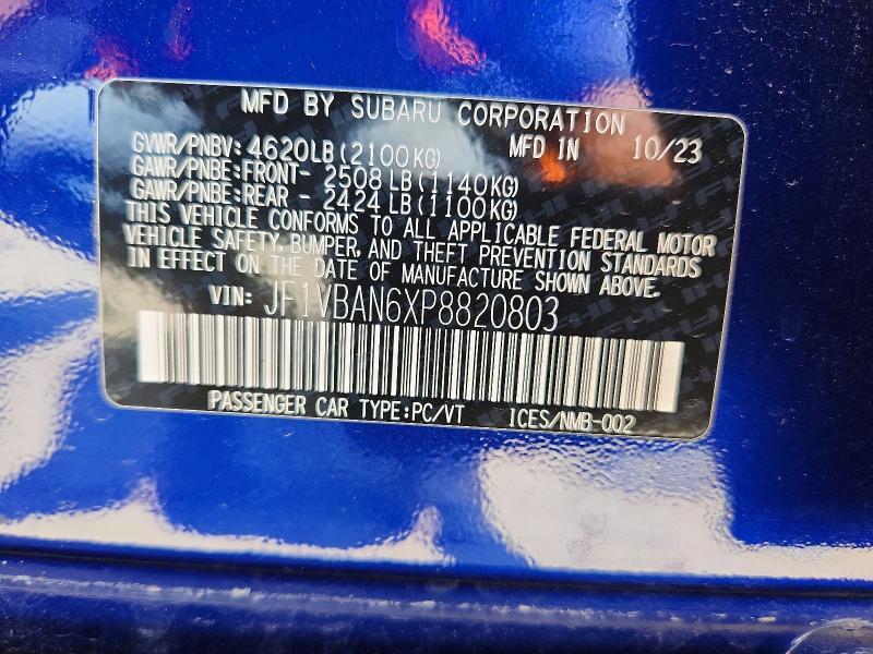 2023 SUBARU WRX LIMITED — Фото 13 из 13