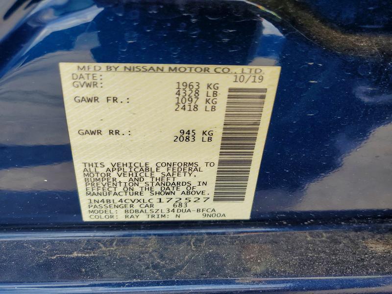 2020 NISSAN ALTIMA SR — Фото 10 из 10
