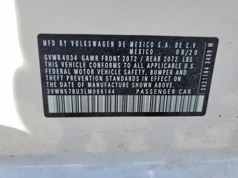 3VWN57BU3LM086144 2020 VOLKSWAGEN JETTA photo no. 12