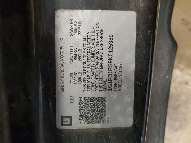 1G1FB1RS9K0125380 2019 CHEVROLET CAMARO photo no. 12