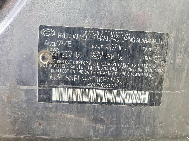 5NPE34AF4KH734301 2019 HYUNDAI SONATA photo no. 12