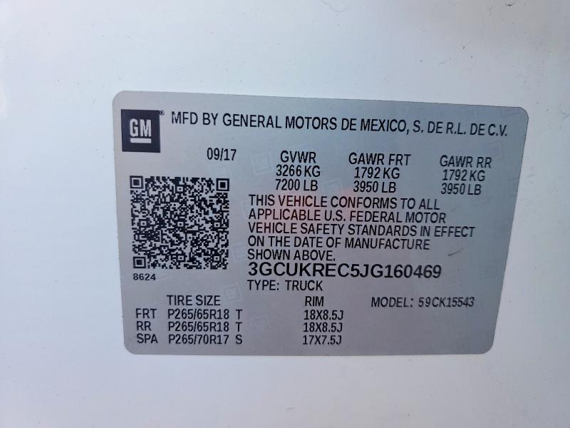 3GCUKREC5JG160469 2018 CHEVROLET SILVERADO photo no. 12