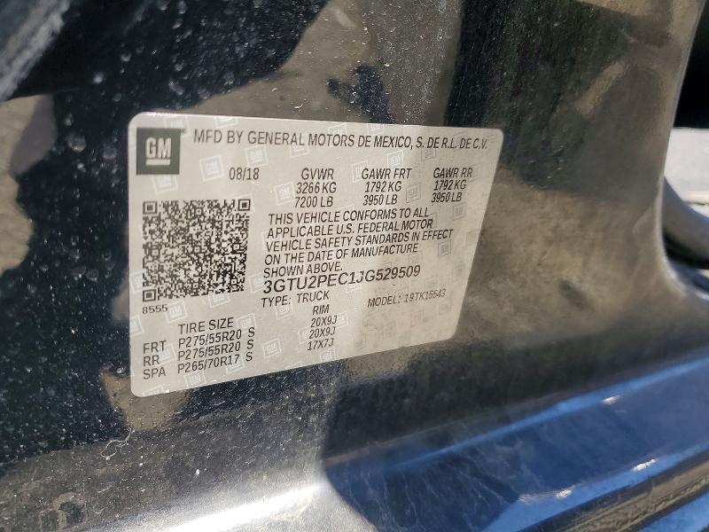 3GTU2PEC1JG529509 2018 GMC SIERRA photo no. 12