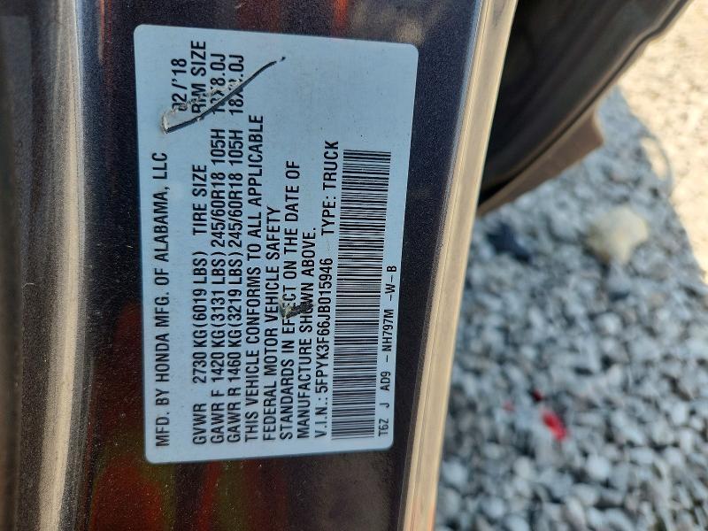 5FPYK3F66JB015946 2018 HONDA RIDGELINE photo no. 12