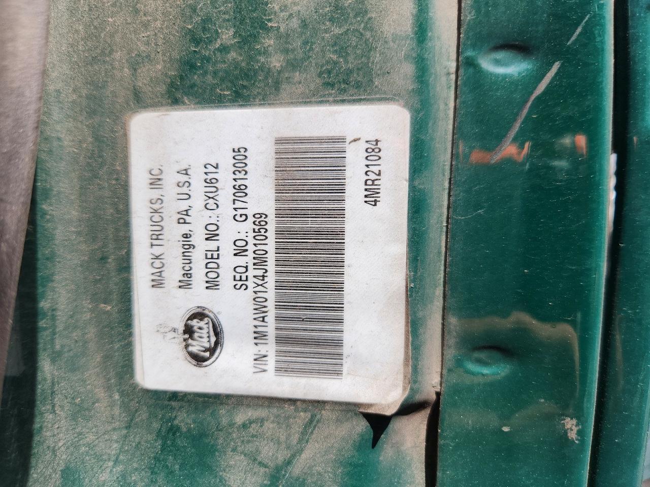 1M1AW01X4JM010569 2018 MACK 600 photo no. 10
