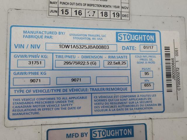2018 STOUGHTON DRY VAN TRAILER — Фото 10 из 10
