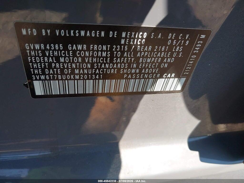 3VW6T7BU0KM201341 2019 VOLKSWAGEN JETTA GLI photo no. 9