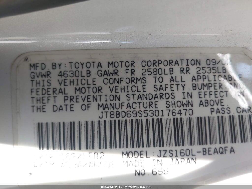JT8BD69S530176470 2003 LEXUS GS 300 photo no. 9