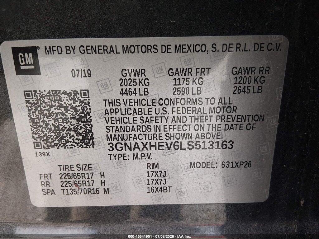 3GNAXHEV6LS513163 2020 CHEVROLET EQUINOX photo no. 9