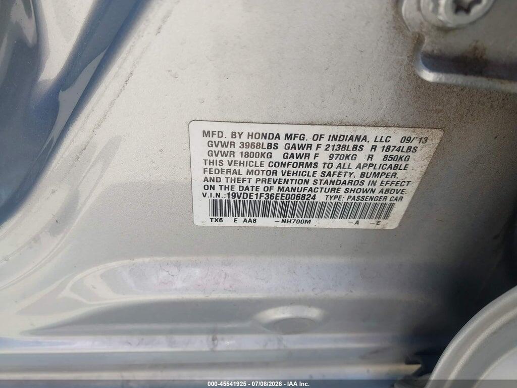 19VDE1F36EE006824 2014 ACURA ILX photo no. 9