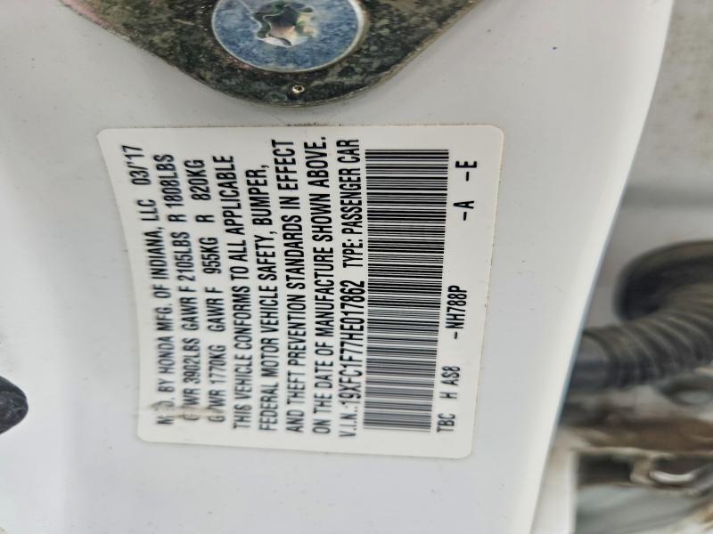 19XFC1F77HE017862 2017 HONDA CIVIC photo no. 12