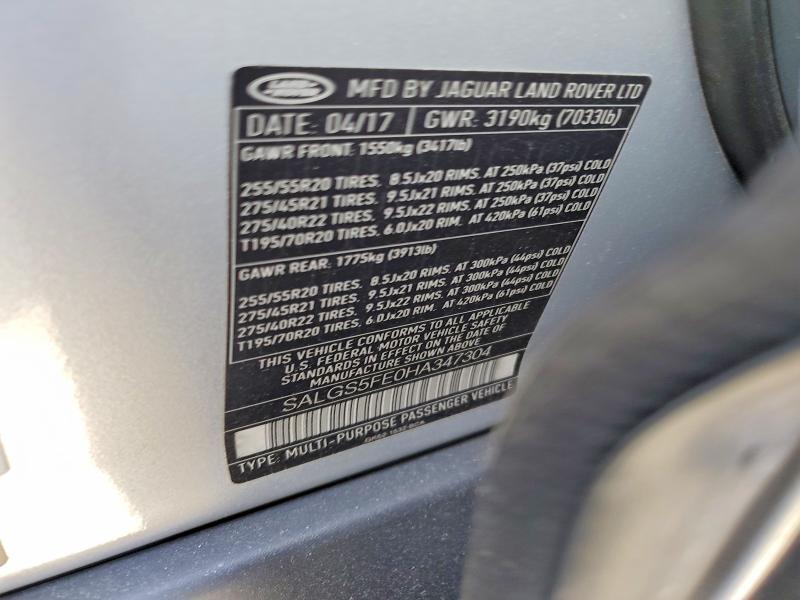 SALGS5FE0HA347304 2017 LAND ROVER RANGE ROVER photo no. 12