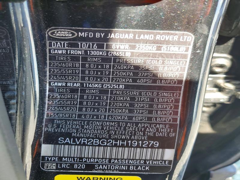 2017 LAND ROVER RANGE ROVER EVOQUE HSE — Фото 13 из 13