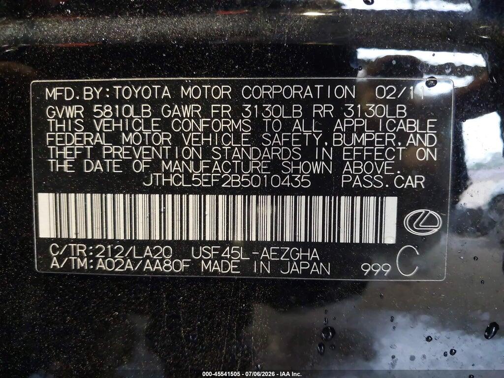 JTHCL5EF2B5010435 2011 LEXUS LS 460 photo no. 9