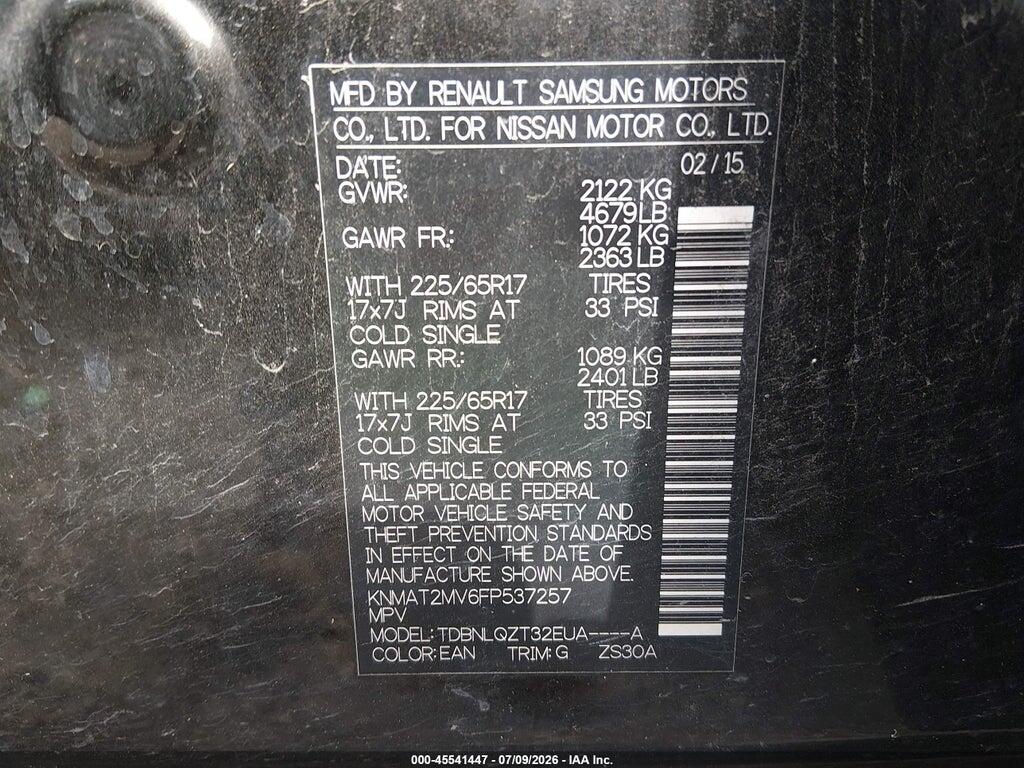 KNMAT2MV6FP537257 2015 NISSAN ROGUE photo no. 9
