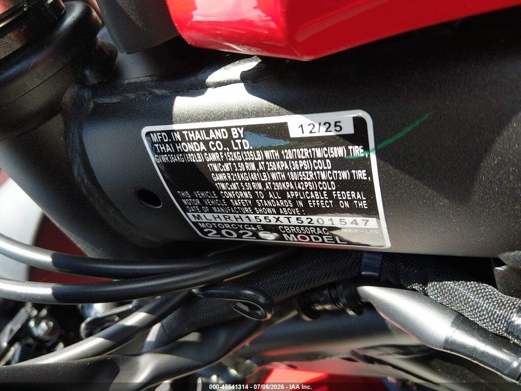 MLHRH155XT5201547 2026 HONDA CBR650 photo no. 10