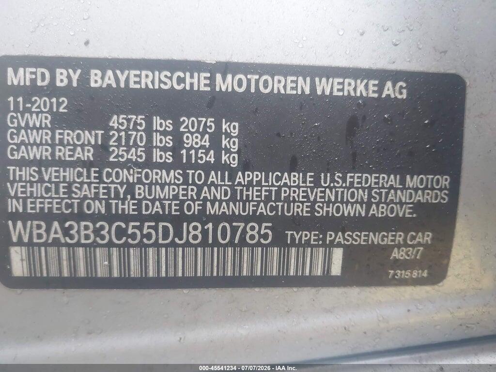 WBA3B3C55DJ810785 2013 BMW 328I photo no. 9