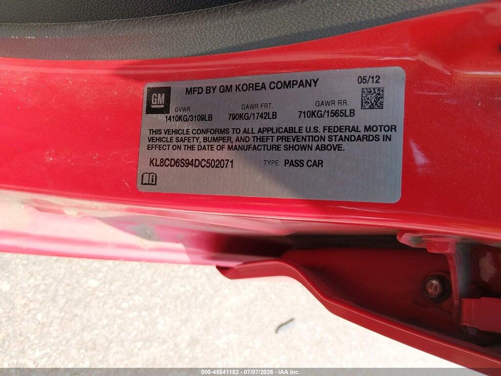 KL8CD6S94DC502071 2013 CHEVROLET SPARK photo no. 9