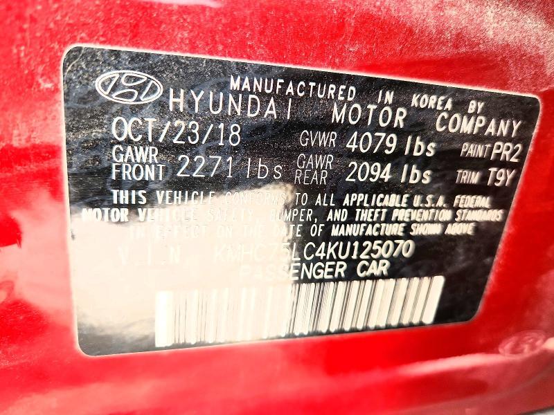 2019 HYUNDAI IONIQ SEL — Фото 12 из 12