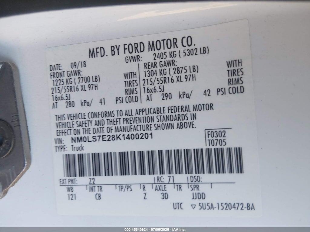 NM0LS7E28K1400201 2019 FORD TRANSIT CONNECT photo no. 9