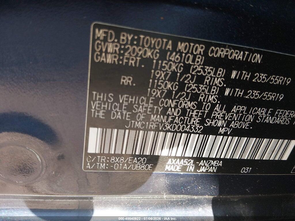 JTMC1RFV3KD004332 2019 TOYOTA RAV4 photo no. 9