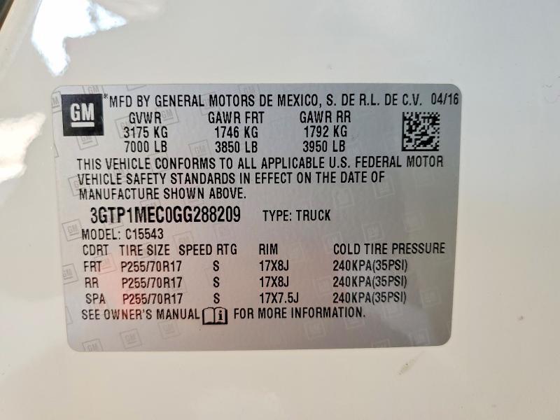 3GTP1MEC0GG288209 2016 GMC SIERRA photo no. 12