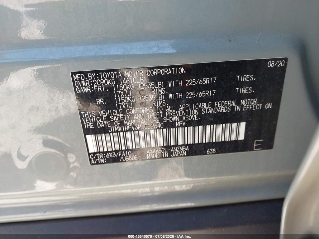JTMW1RFV3MJ022640 2021 TOYOTA RAV4 photo no. 9