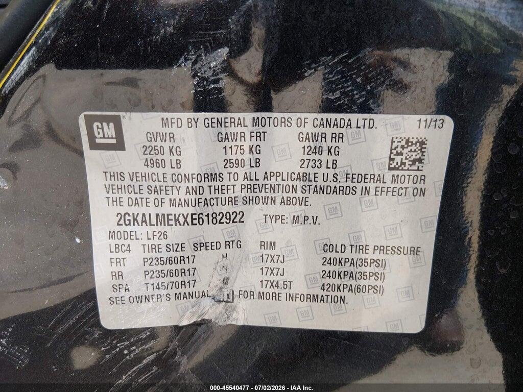 2GKALMEKXE6182922 2014 GMC TERRAIN photo no. 9