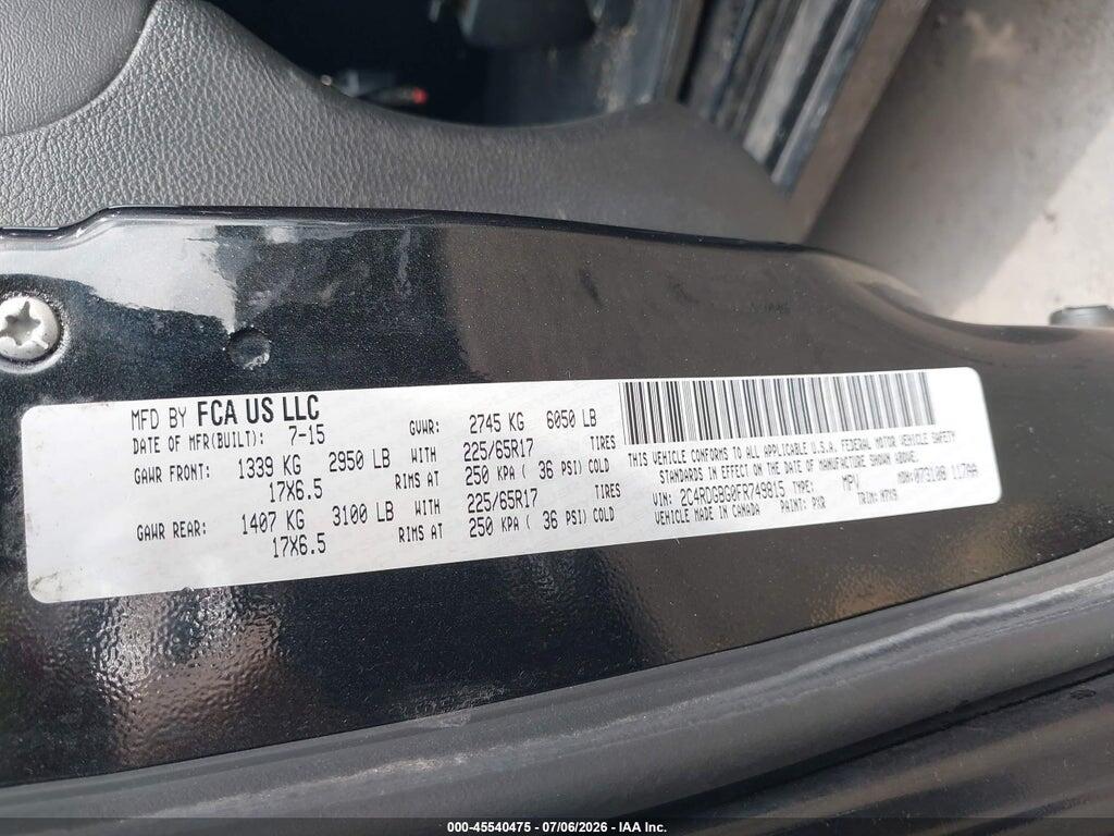 2C4RDGBG0FR749815 2015 DODGE GRAND CARAVAN photo no. 9