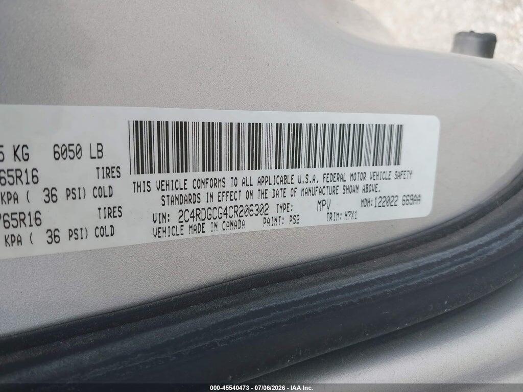 2C4RDGCG4CR206302 2012 DODGE GRAND CARAVAN photo no. 9