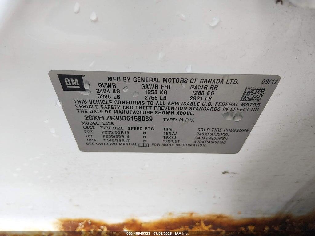 2GKFLZE30D6158039 2013 GMC TERRAIN photo no. 9