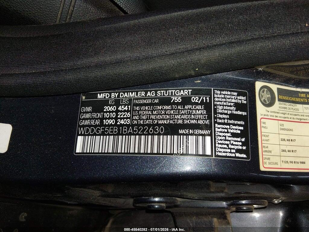 WDDGF5EB1BA522630 2011 MERCEDES-BENZ C 300 photo no. 9