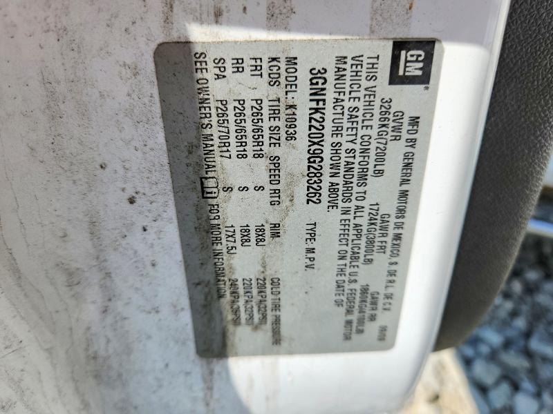 3GNFK220X9G283262 2009 CHEVROLET AVALANCHE photo no. 12