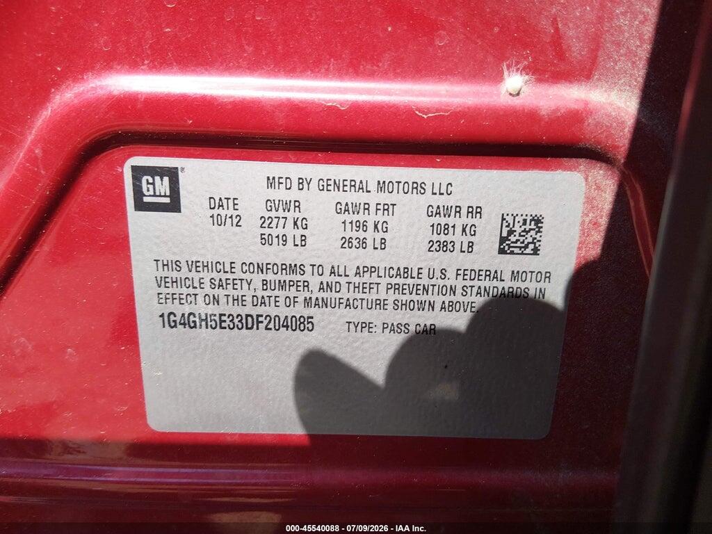 1G4GH5E33DF204085 2013 BUICK LACROSSE photo no. 9