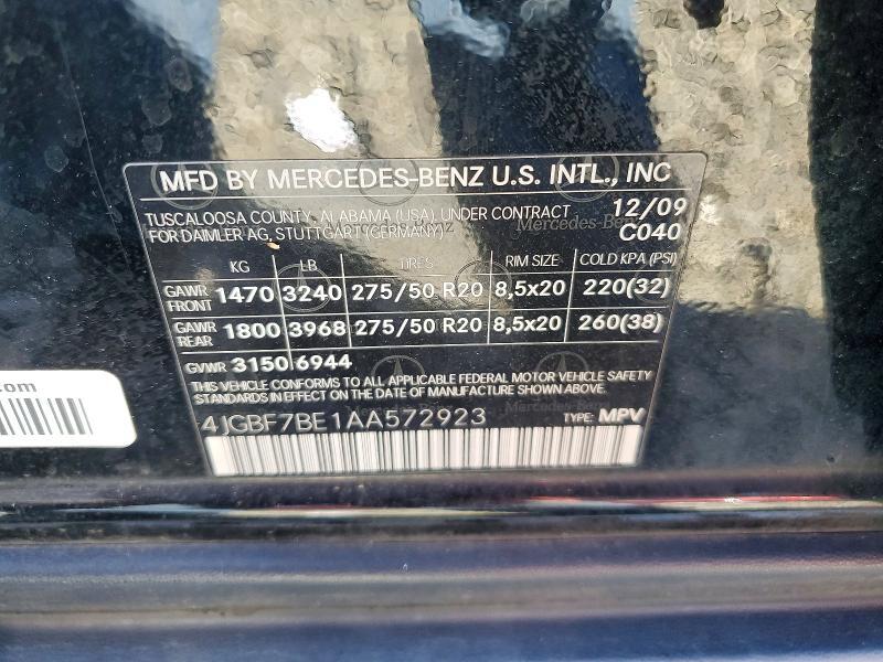 2010 MERCEDES-BENZ GL 450 4MATIC — Фото 13 из 13