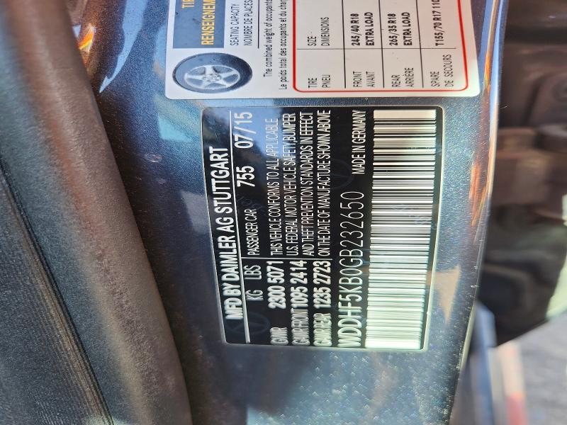 WDDHF5KB0GB232650 2016 MERCEDES-BENZ E photo no. 12
