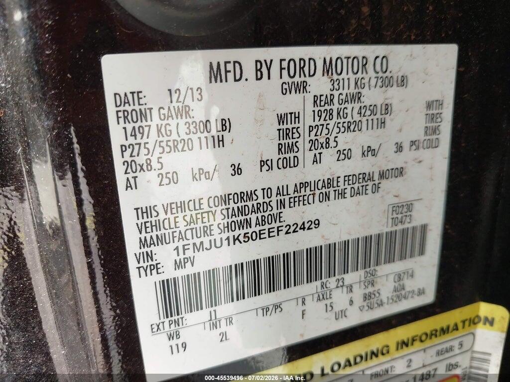 1FMJU1K50EEF22429 2014 FORD EXPEDITION photo no. 9