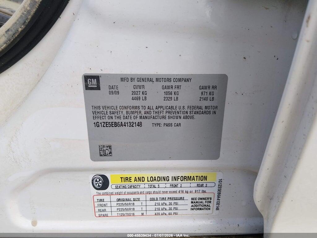 1G1ZE5EB6A4132148 2010 CHEVROLET MALIBU photo no. 9