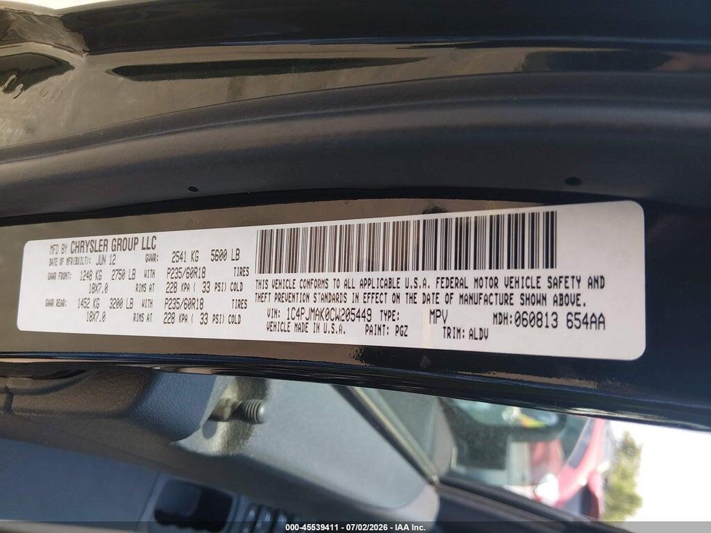 1C4PJMAK0CW205449 2012 JEEP LIBERTY photo no. 9
